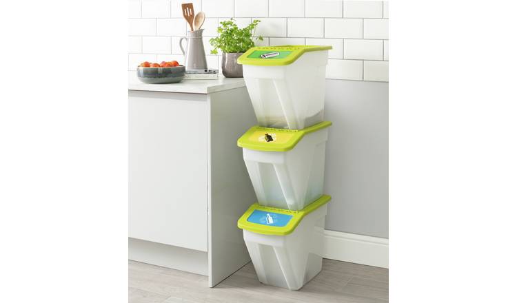 Curver 34 Litre Recycling Bins - Set of 3