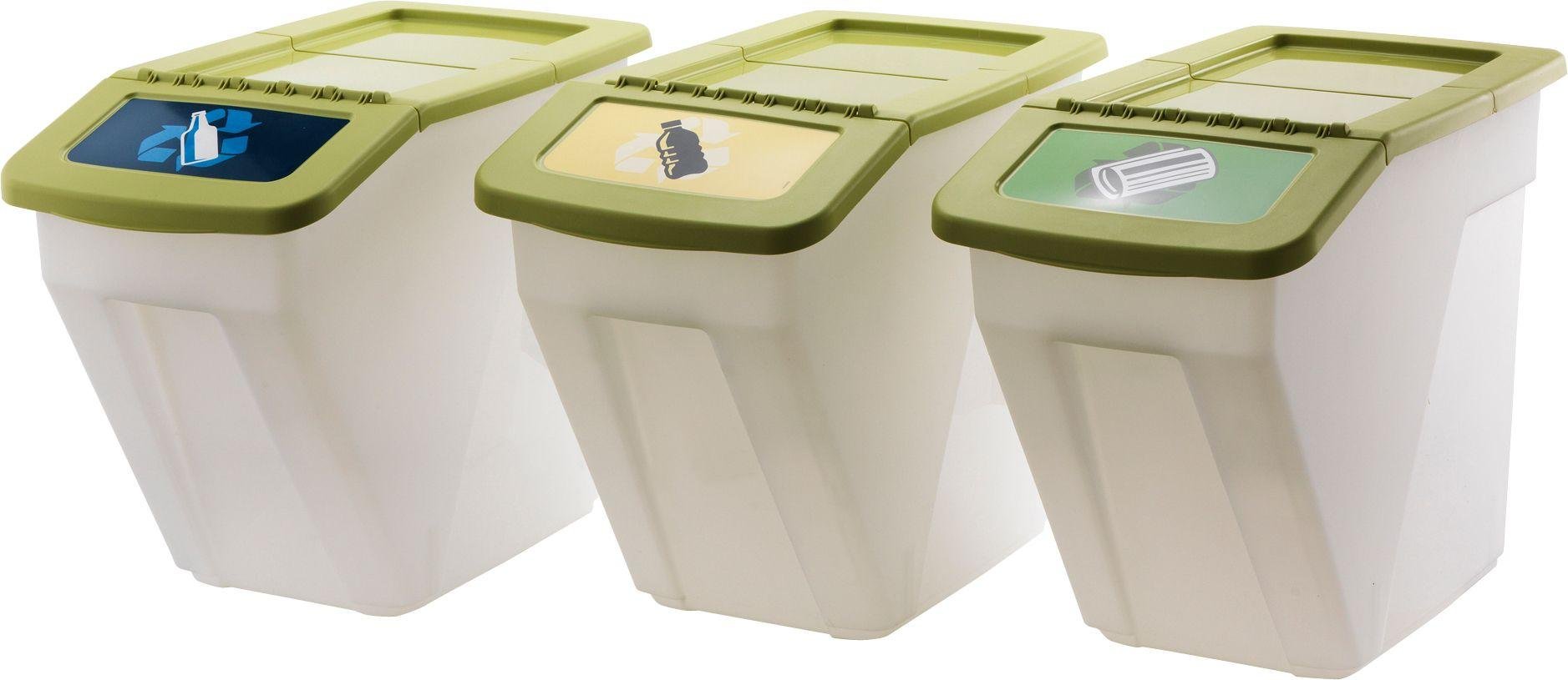 Buy Argos Home 34 Litre Plastic Recycling Bins Set of 3 Kitchen