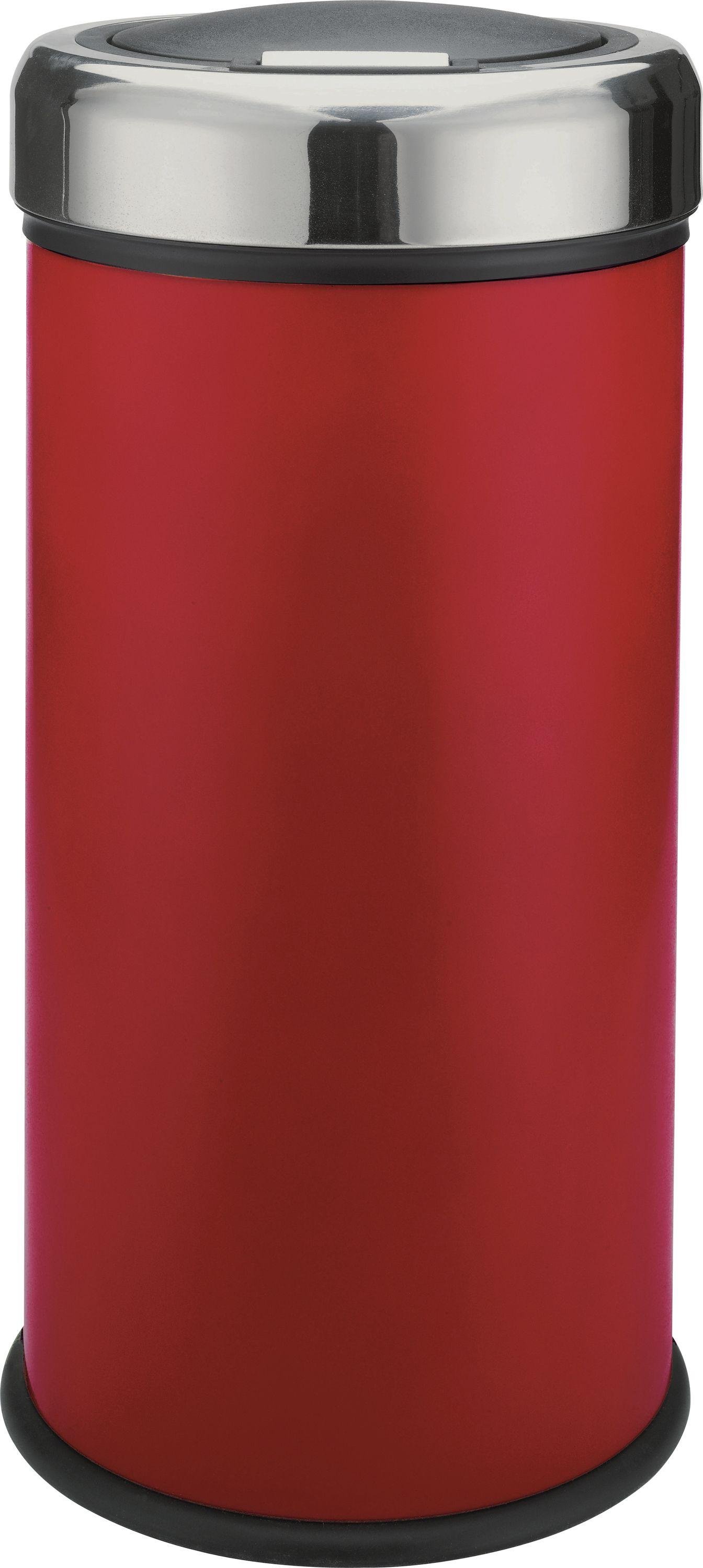 Argos Home 30 Litre Matt Black Press Top Bin - Red