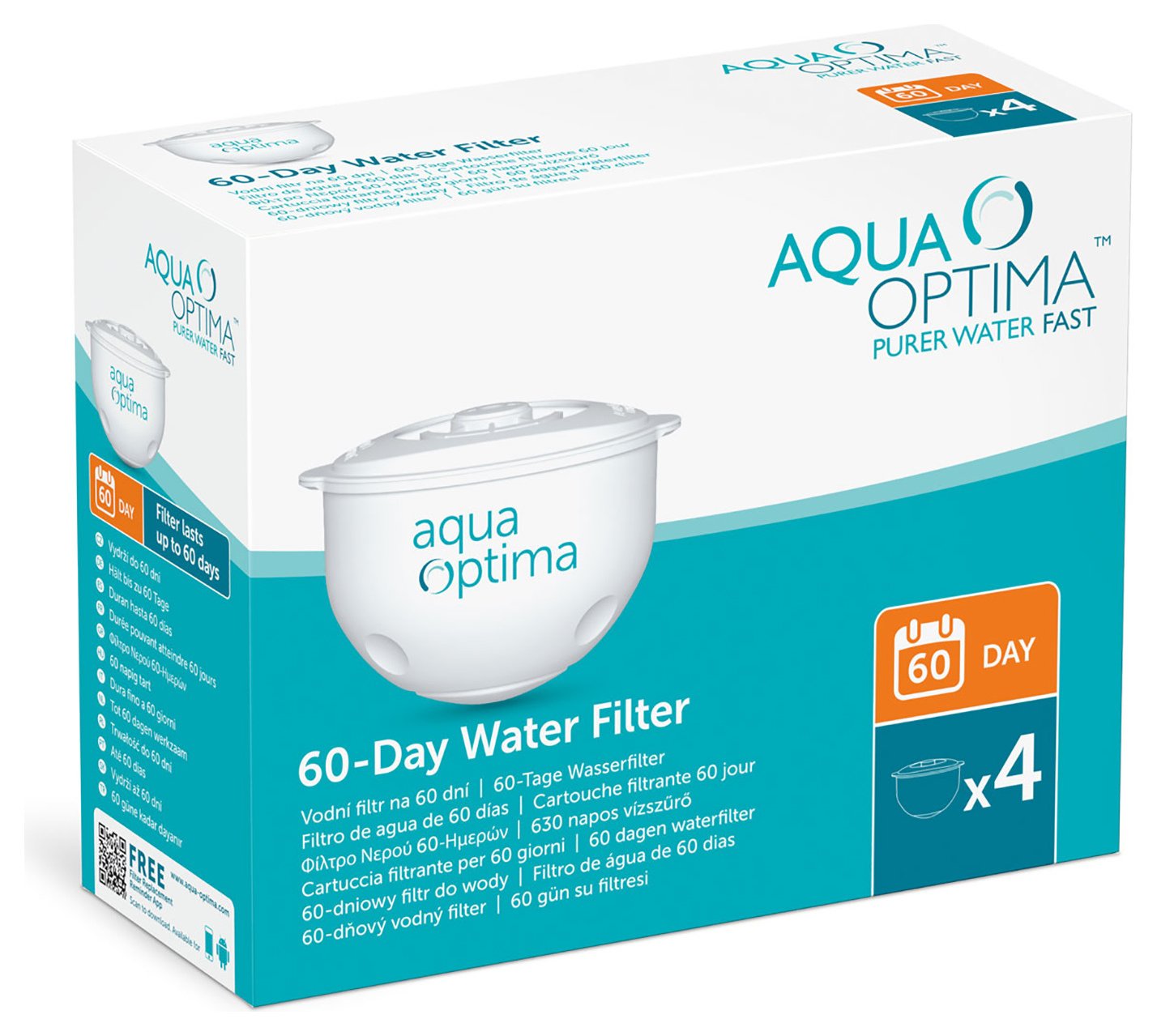 Aqua Optima 60 Day Water Filter - 4 Pack