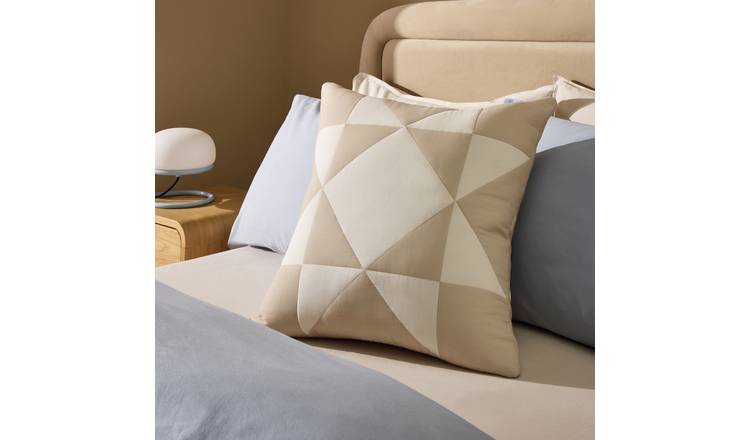 Habitat Quilted Motif Cushion Neutral - 50x50cm