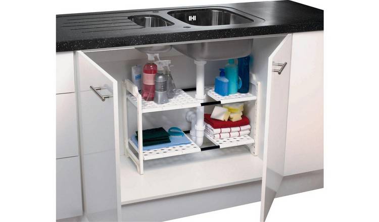addis kitchen sense expandable under sink storage unit white