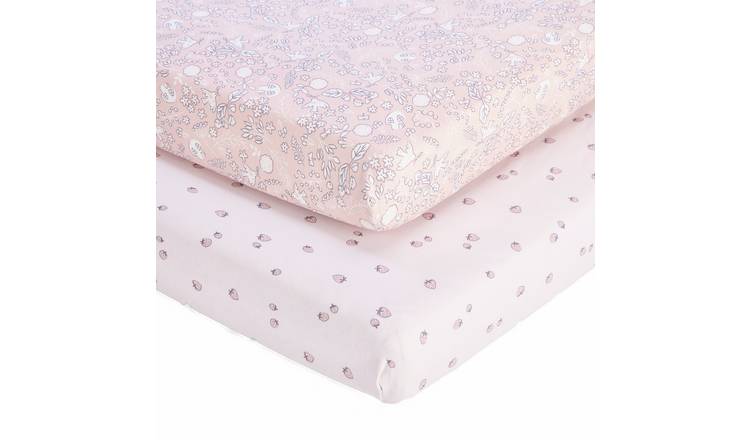 Tutti Bambini Tiny Tails Pink Fitted Sheet 2 Pack - Cot Bed