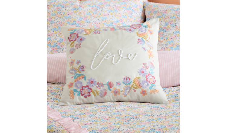 Catherine Lansfield Love Cushion Natural - 45x45cm