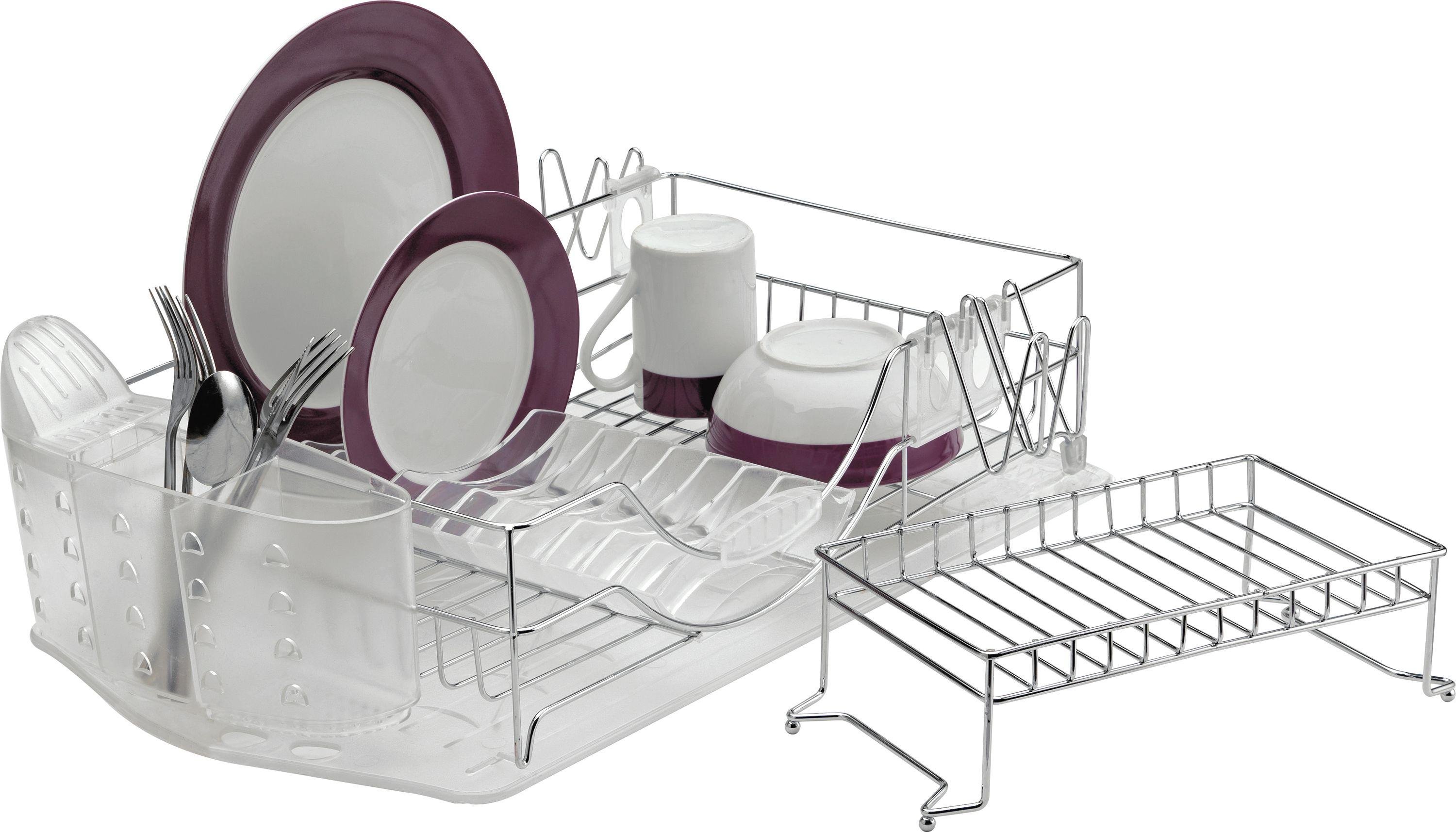 Argos Home Deluxe 2 Tier Dish Rack - Chrome