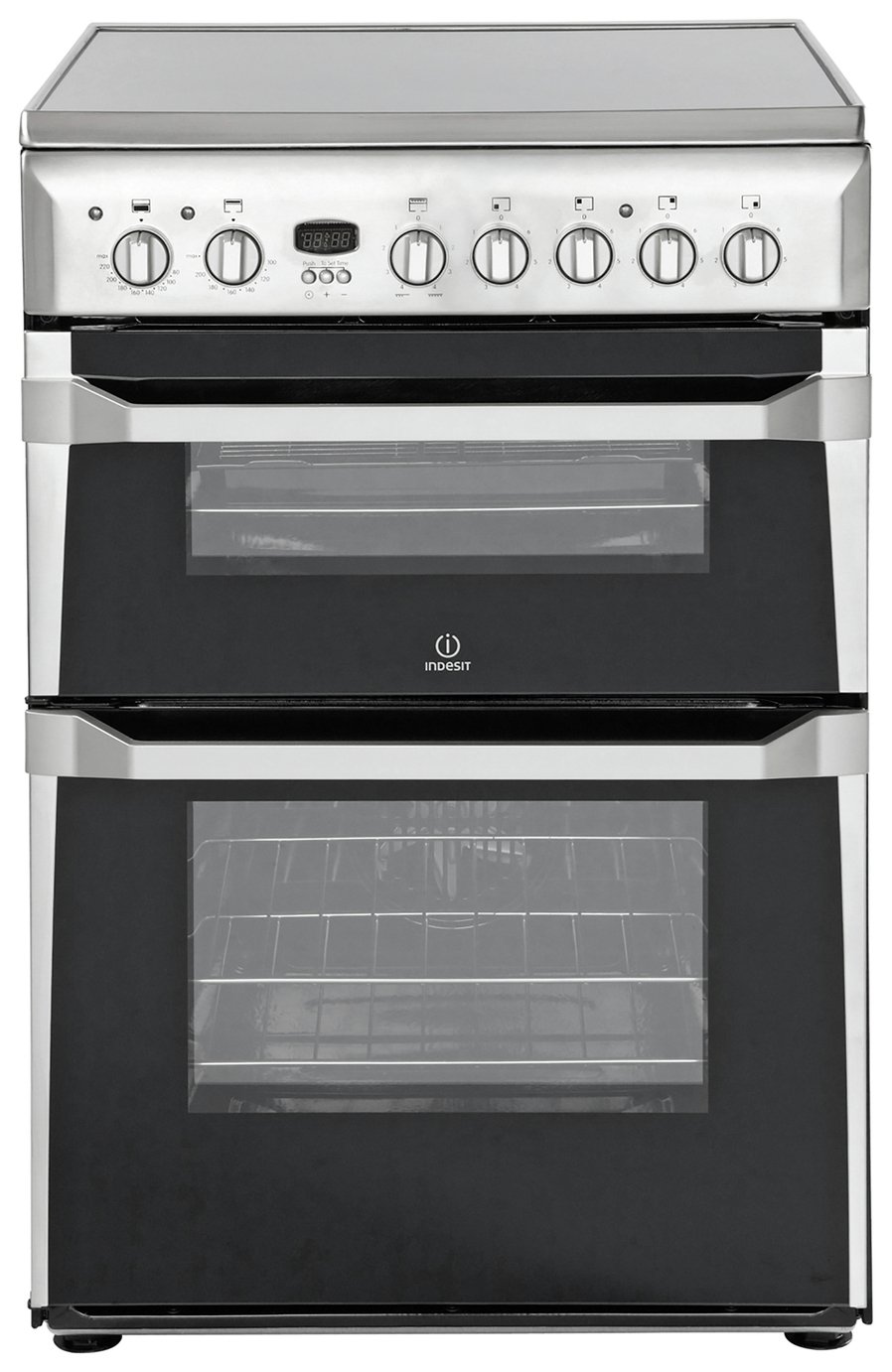 Indesit ID60C2 60cm Double Oven Electric Cooker - S/ Steel