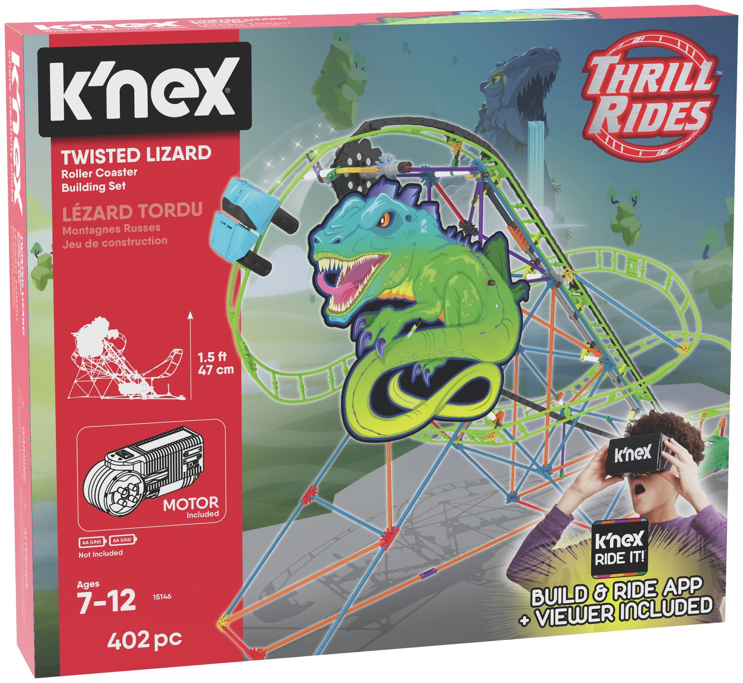 K NEX Twisted Lizard Roller Coaster Building Set 8435079 Argos