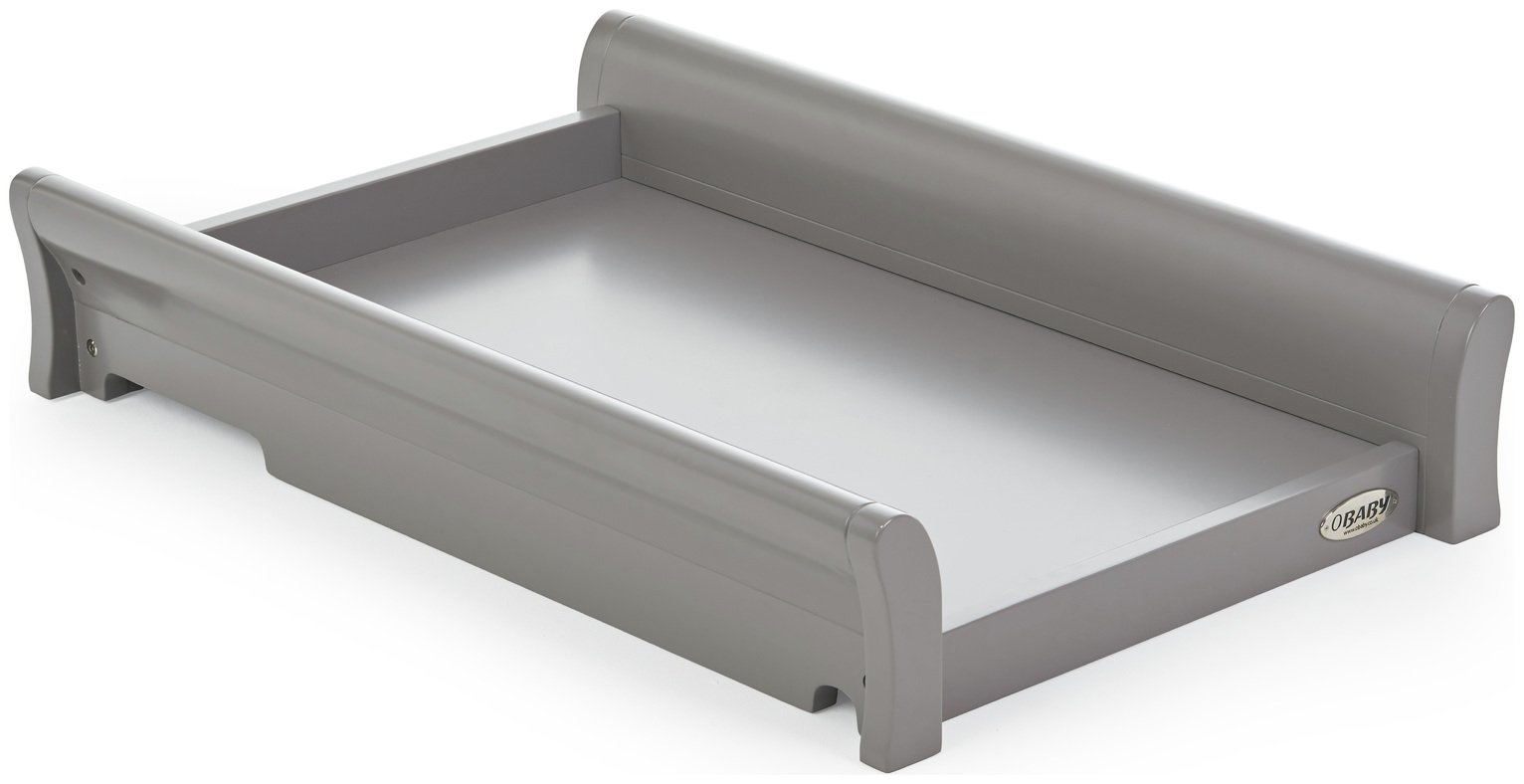 Obaby Stamford Sleigh Cot Top Changer - Taupe Grey