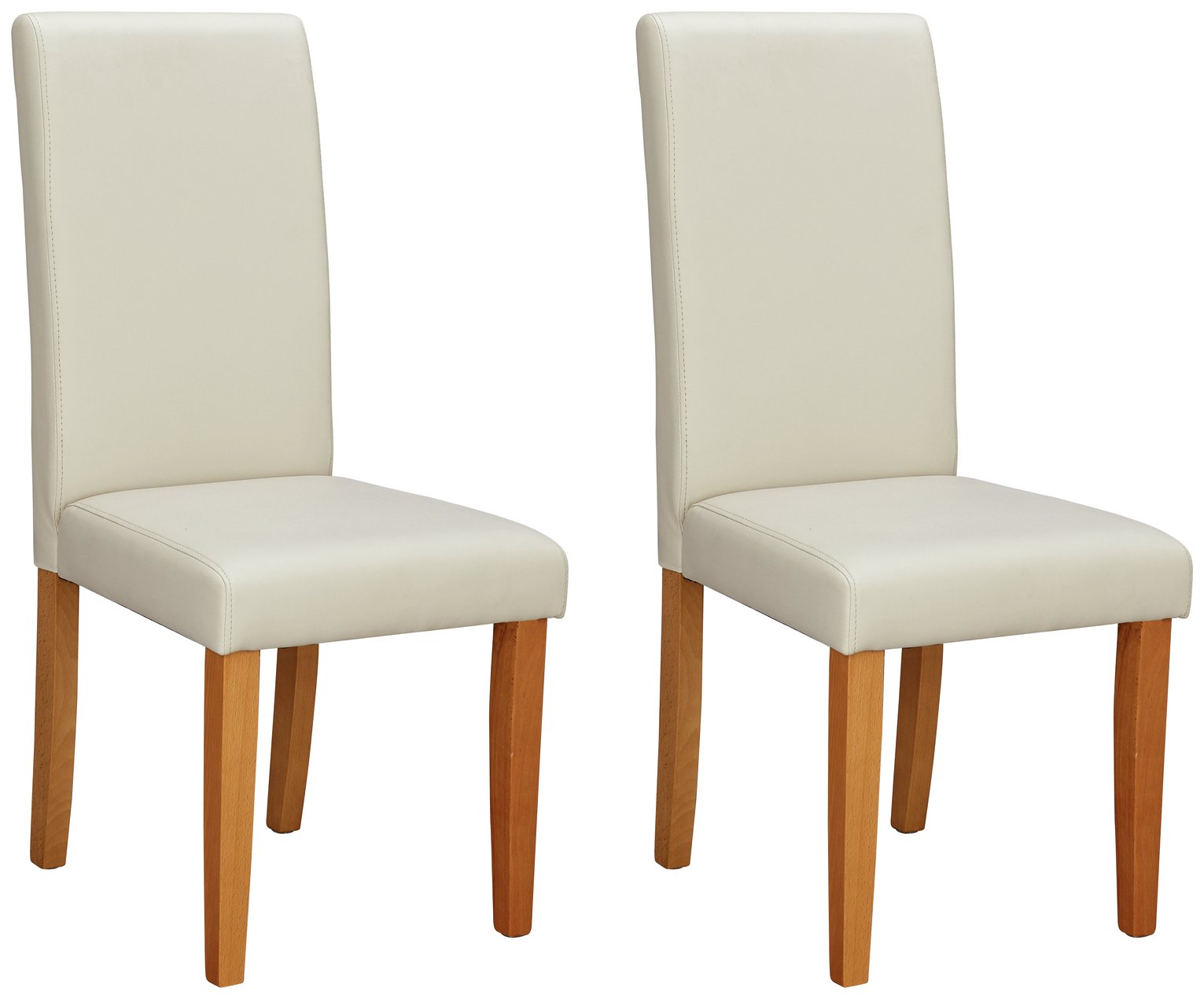 Argos Home Pair of Midback Dining Chairs - Cream