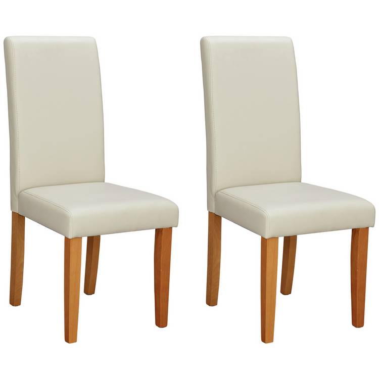 Argos Home Pair of Midback Dining Chairs - Cream 0