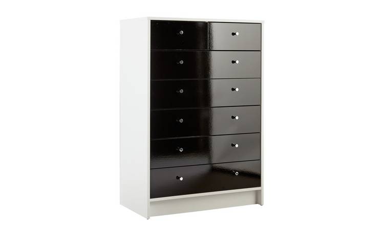 Buy Argos Home Malibu 5 2 Drawer Chest Black Gloss White