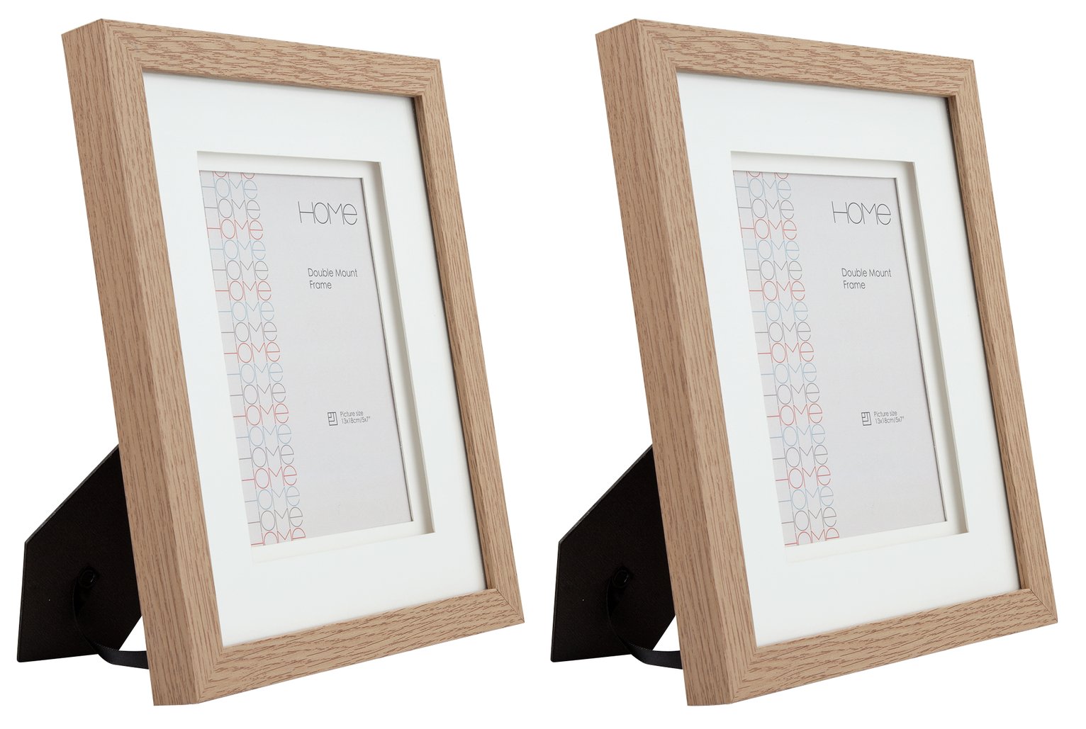 Argos Home Set of 2 5x7 Inch Double Mount Frames - Oak Eff