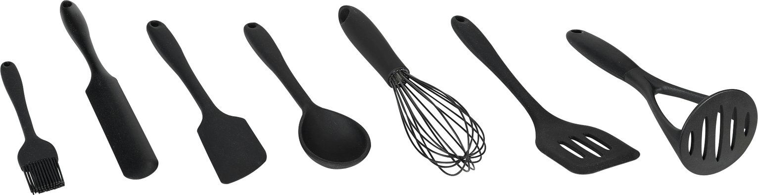 Argos Home 8 Piece Silicone Utensils Set - Black