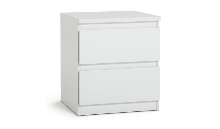Buy Argos Home Jenson Gloss 2 Drawer Bedside Table White