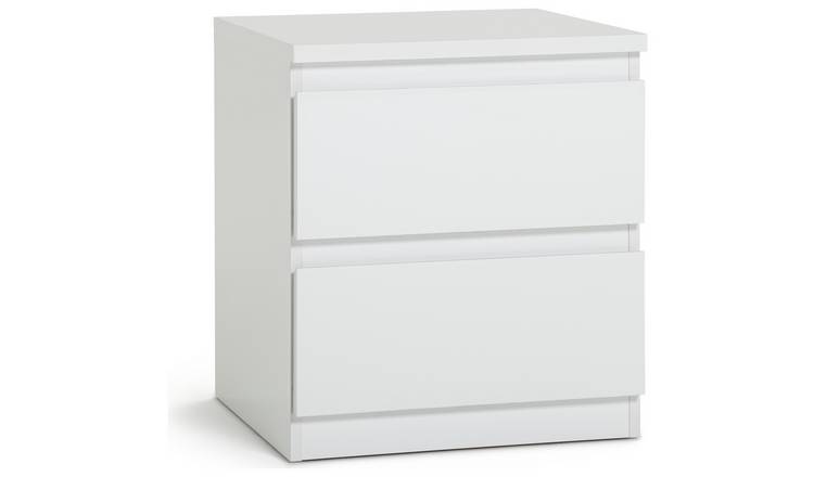 Buy Argos Home Jenson Gloss 2 Drawer Bedside Table White