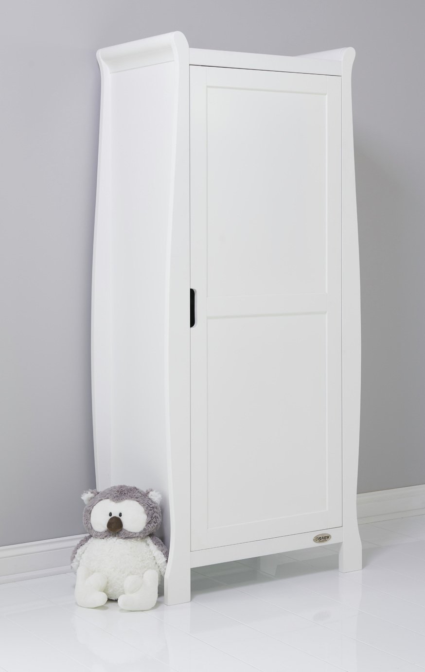 Obaby Stamford Sleigh Single Wardrobe - White