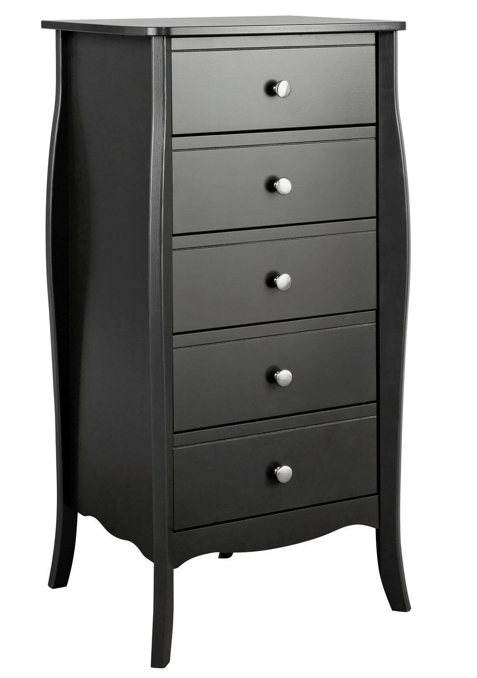 Argos Home Amelie 5 Drawer Narrow Chest - Black