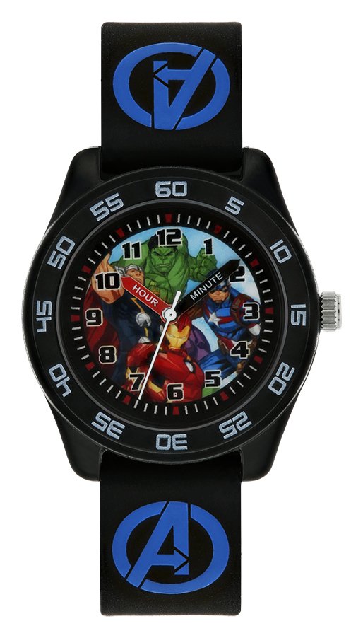 Marvel Avengers Kid's Black Silicone Strap Watch