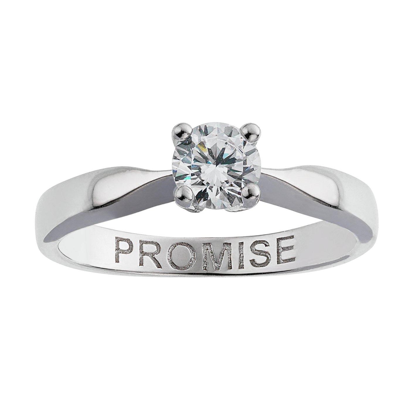 Revere Sterling Silver Cubic Zirconia 'Promise' Ring