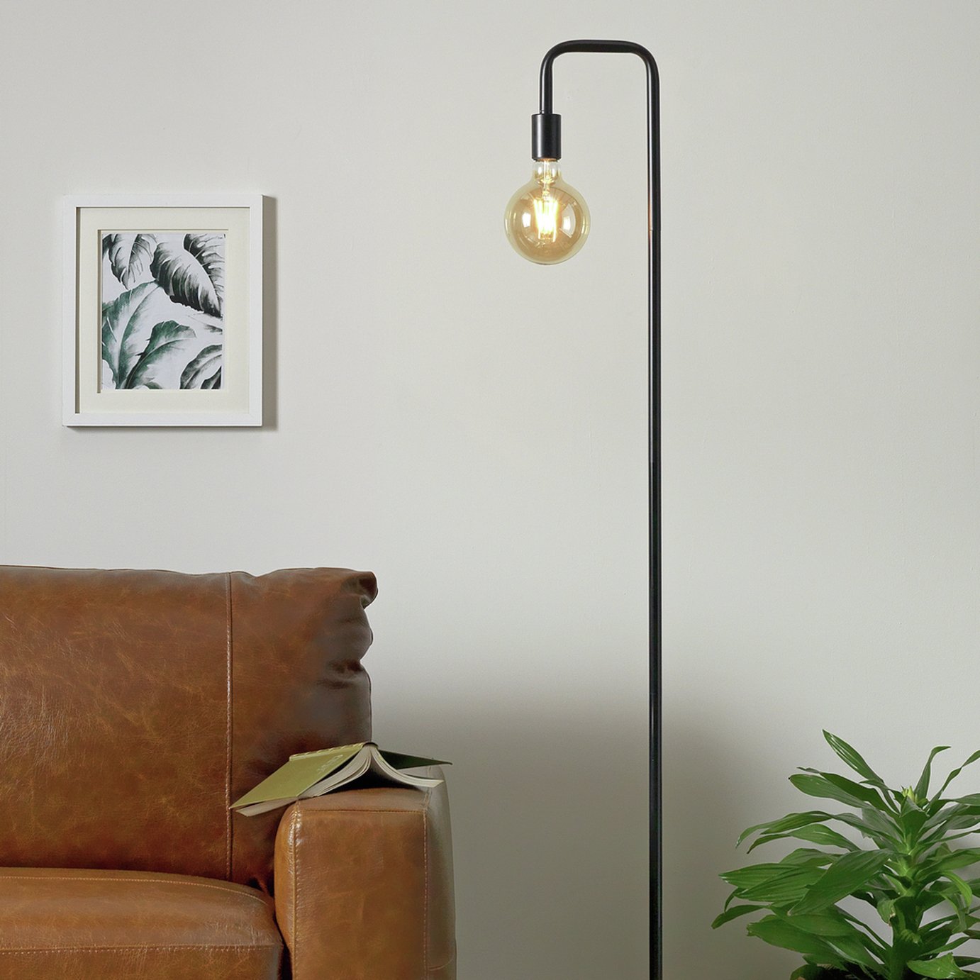 Habitat Rayner Industrial Floor Lamp - Black