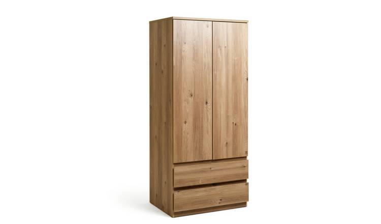 Oak effect deals wardrobe with drawers