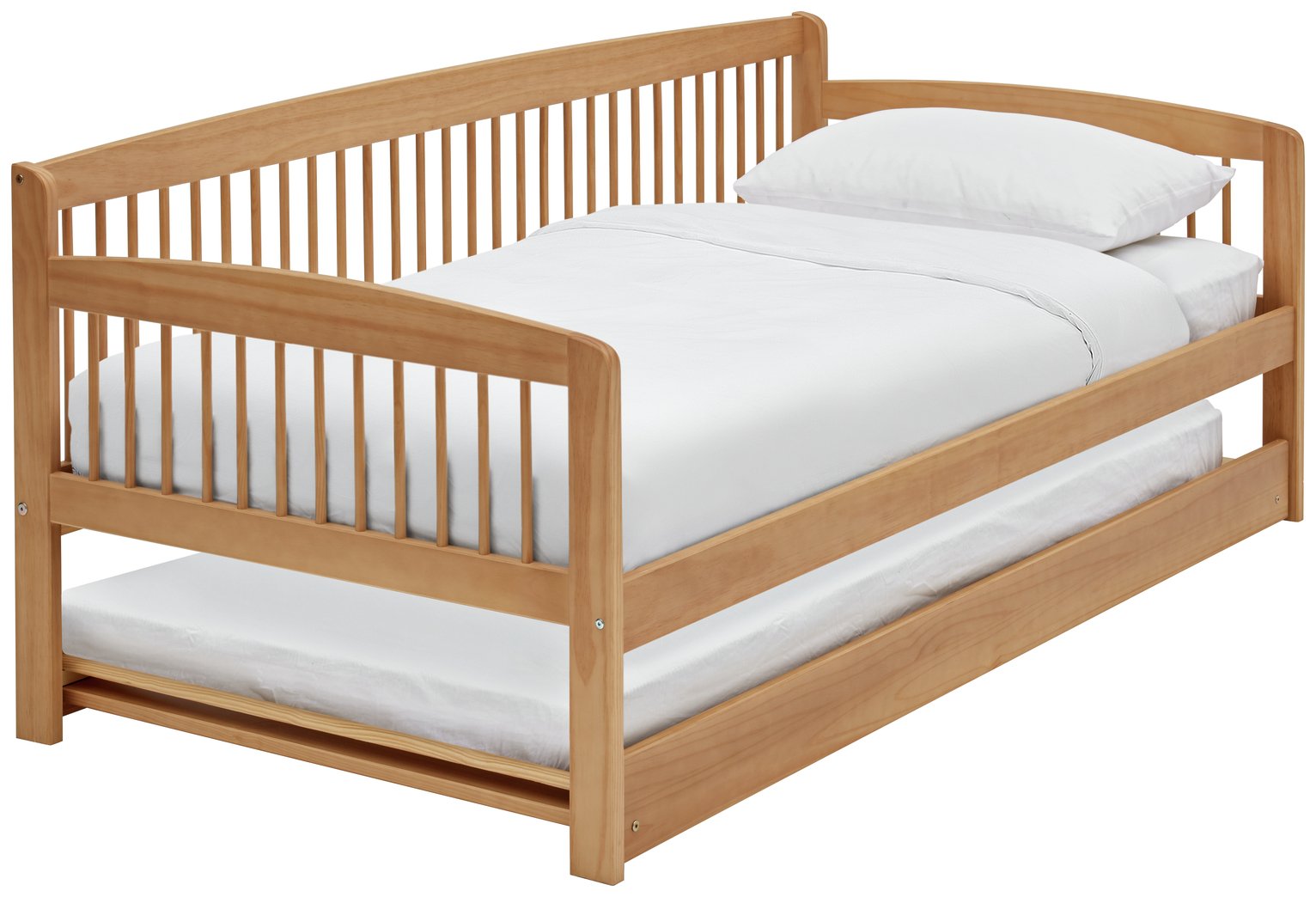 Argos Home Andover Day Bed w/ Trundle & 2 Mattresses - Pine