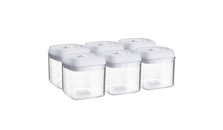 Argon Tableware Plastic Food Storage Containers - White - Set of 6