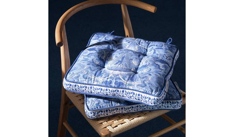 Habitat x Morris & Co. Inky Blue Seat Cushions 2 Pack - 40x40cm