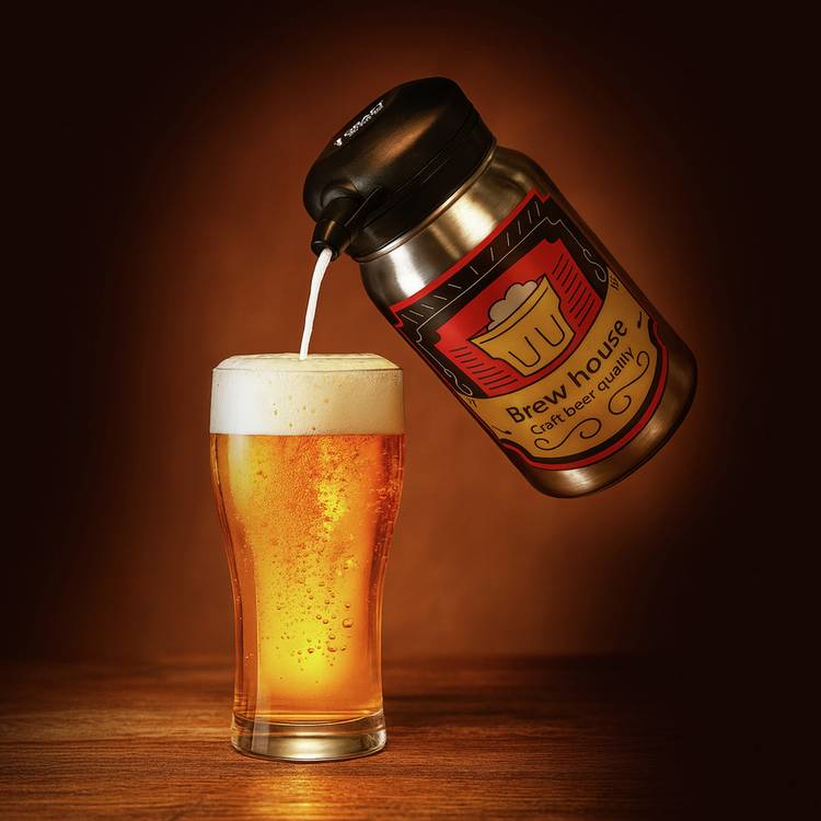 Menkind Draft Wizard On The Go Portable Ultrasonic Frothing Beer Dispenser