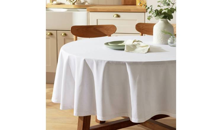 Argos Home Round Tablecloth - White
