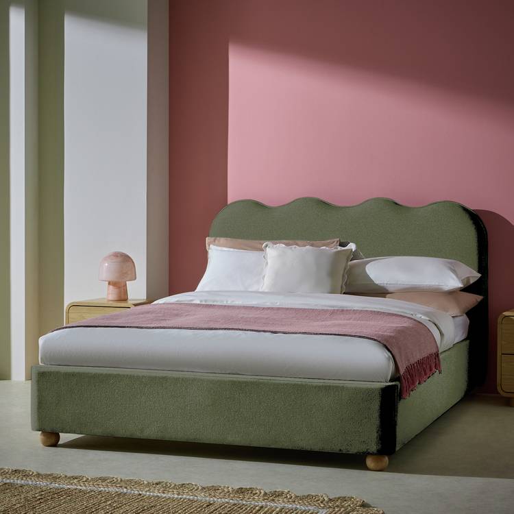 Habitat Onda End Lift Double Ottoman Bed - Green 0