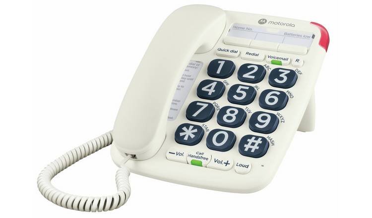 Motorola CT200 Big Button Corded Telephone - Single
