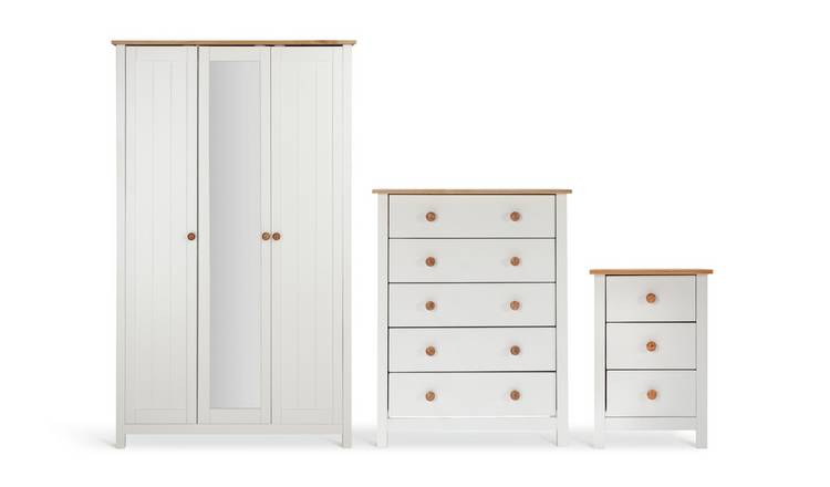 Argos Home Scandinavia 3 Piece Wardrobe Set - Pine & White