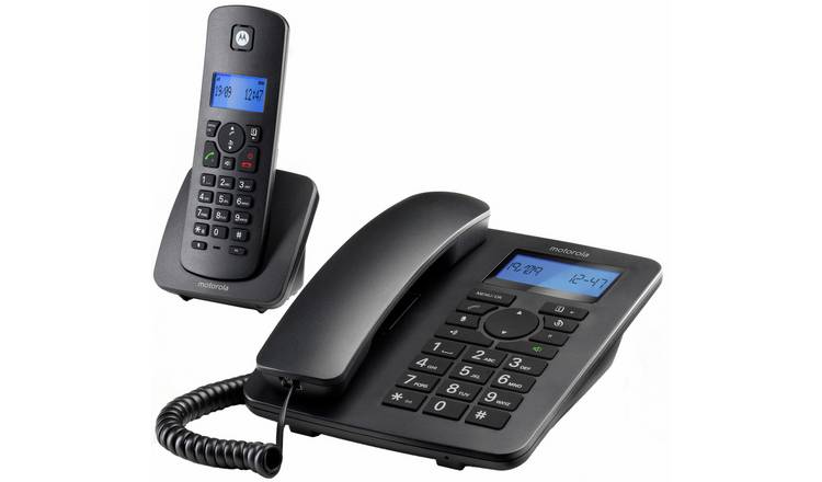 Motorola C4201 Corded Telephone with Digital Cordless Handset - Twin