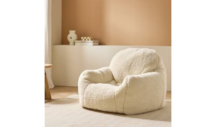 Kaikoo Sherpa Fabric Bean Bag Chair - Natural