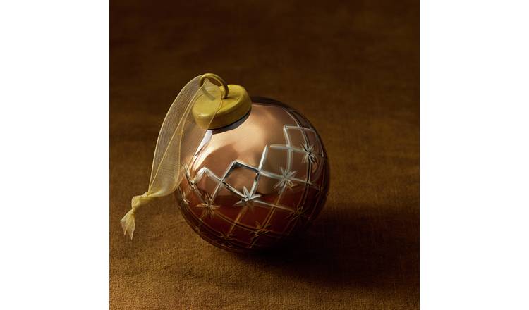 Habitat Bronze Etched Glass Christmas Bauble