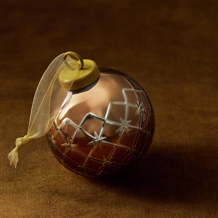 Habitat Bronze Etched Glass Christmas Bauble 0