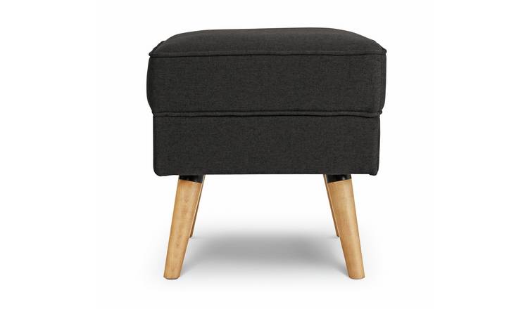 Habitat Callie Fabric Footstool - Charcoal