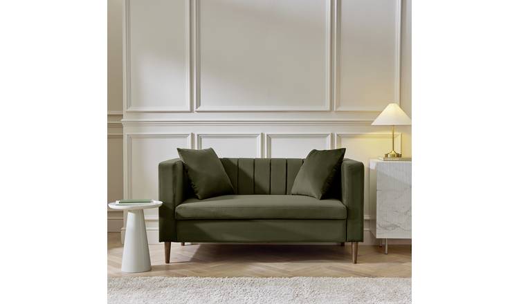Argos Home Everly Fabric 2 Seater Sofa - Moss Green