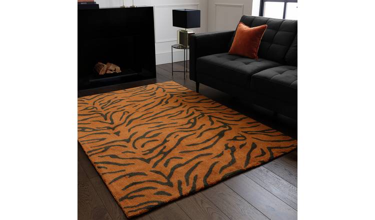 Asiatic Wilder Tiger Spice Orange Cut Pile Rug - 160x230cm