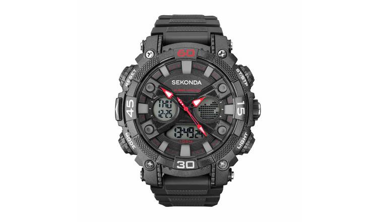 Sekonda Men's Black Plastic Strap Digital Sports Watch