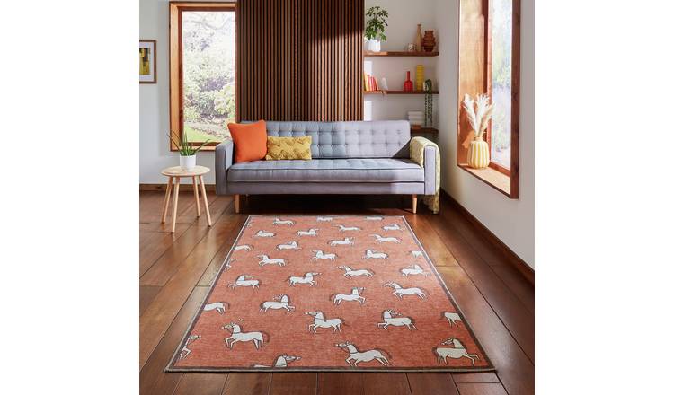 Scion Canter Spice Terracotta Flatweave Rug - 120x170cm