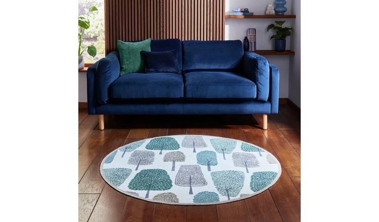 Scion Cedar Juniper Round Green Flatweave Rug - 152cm