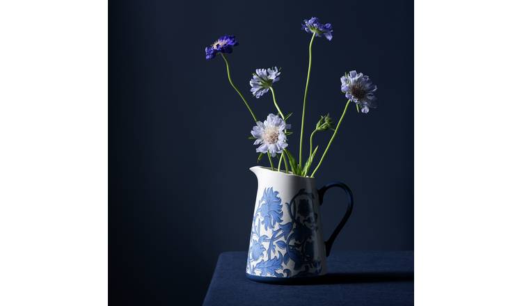 Habitat x Morris & Co. Inky Large Ceramic Jug - Blue