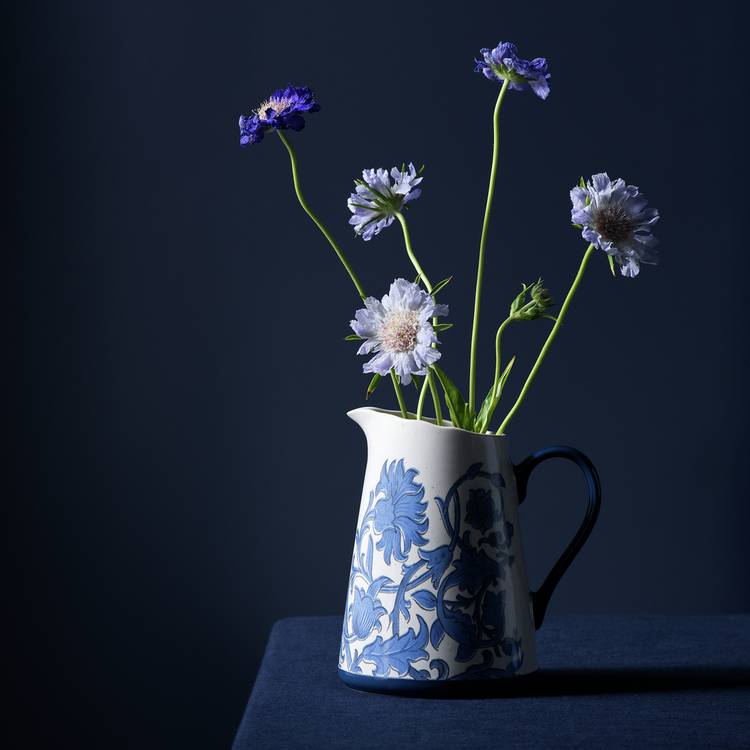 Habitat x Morris & Co. Inky Large Ceramic Jug - Blue 0