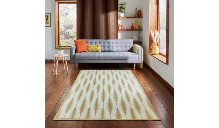 Scion Kasuri Honey Yellow Flatweave Rug - 120x170cm