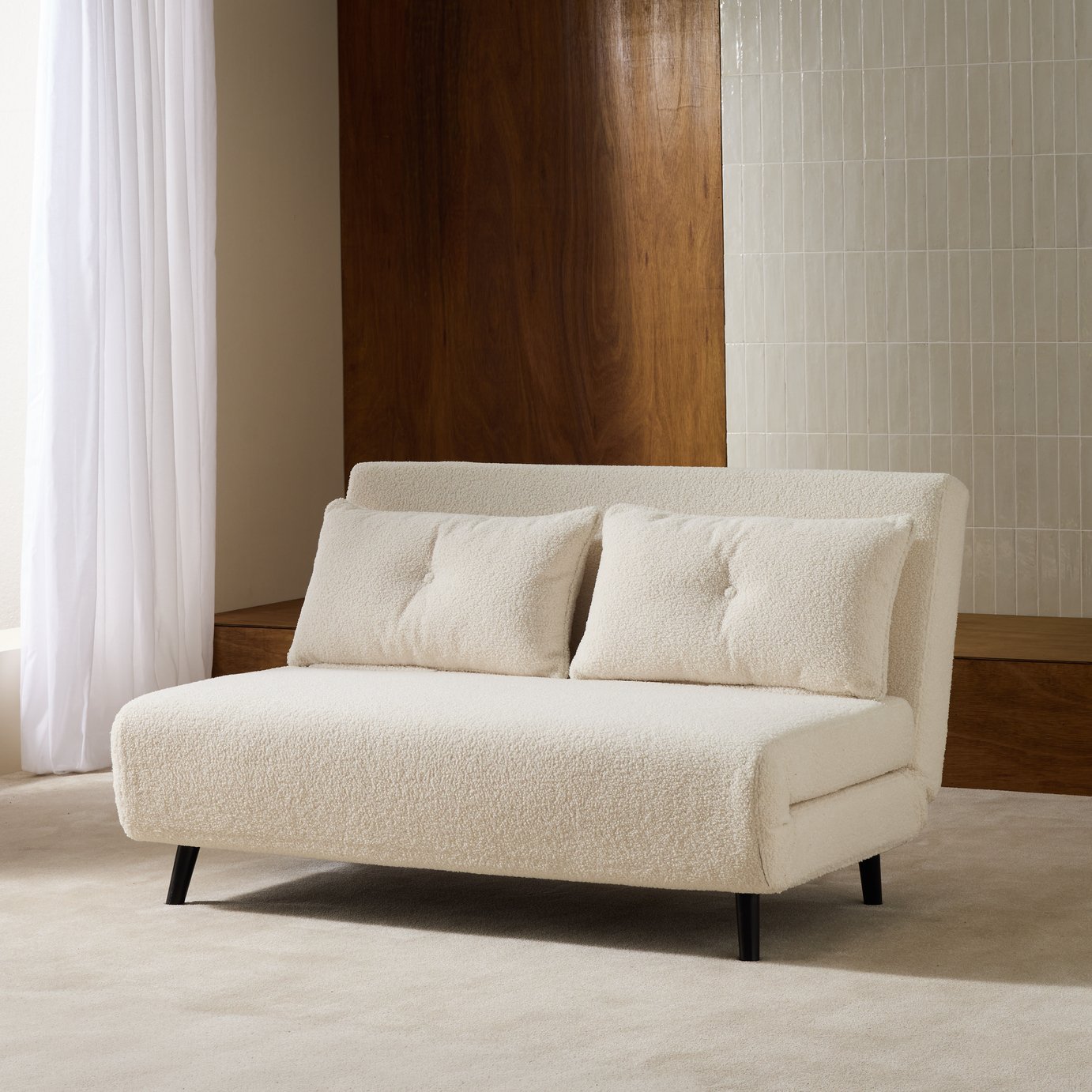 Buy Habitat Roma Double Boucle Chairbed - Cream | Sofa beds | Argos