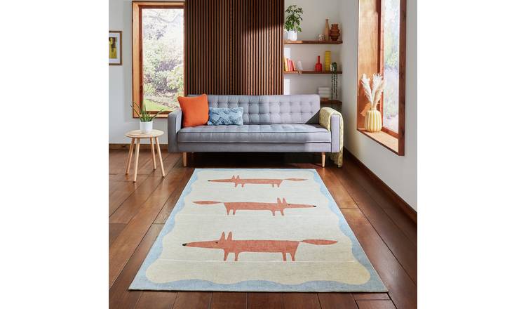 Scion Mr Fox Terracotta Flatweave Rug - 76x150cm