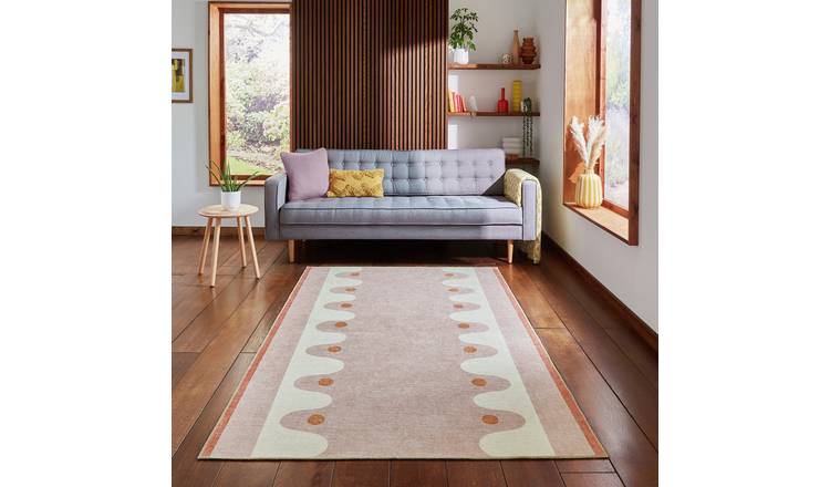 Scion Oakham Blush Pink Flatweave Rug - 152x230cm