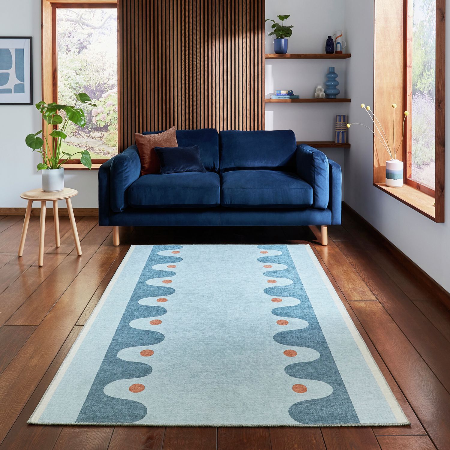 Scion Oakham Denim Flatweave Rug 120x170cm